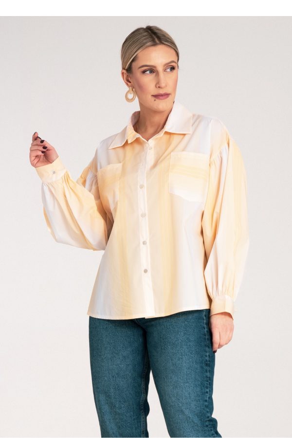 Yellow Long Sleeve Shirt in Shirts For Women with Polyester