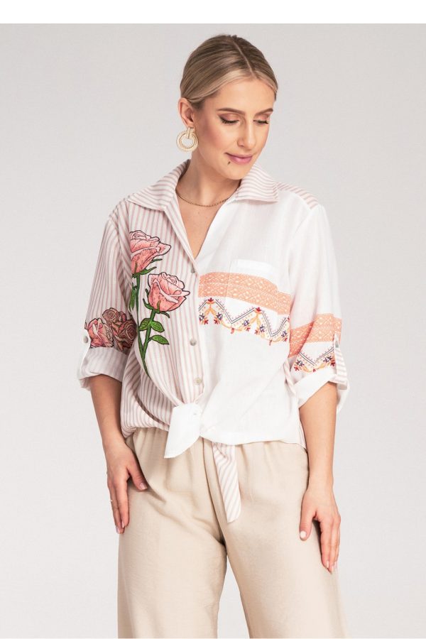 Beige Shirt in Shirts For Women with Polyester