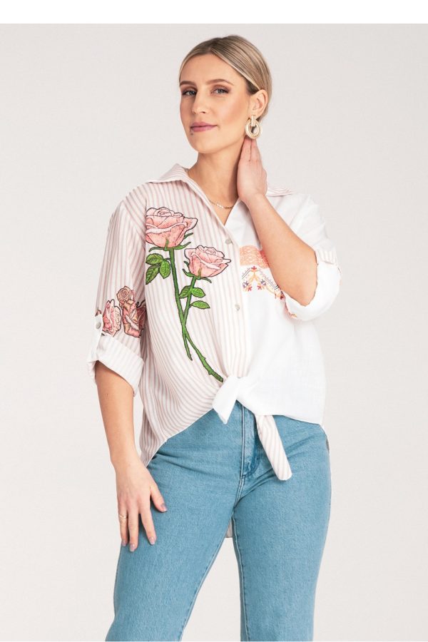 Beige Shirt in Shirts For Women with Polyester