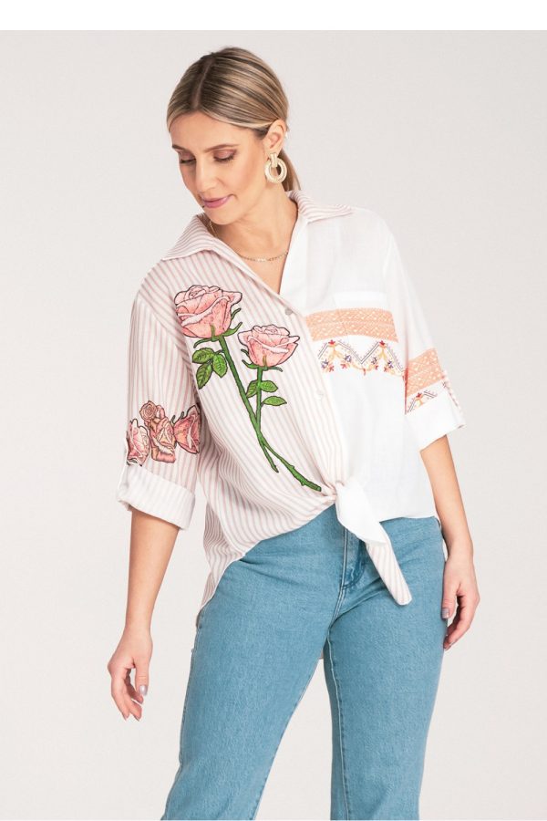 Beige Shirt in Shirts For Women with Polyester