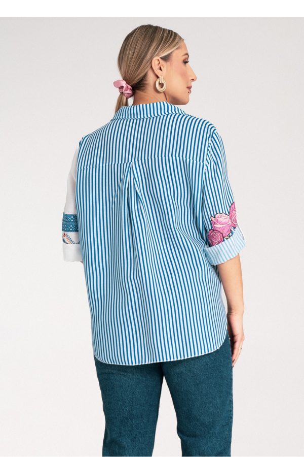 Blue Shirt in Shirts For Women with Polyester