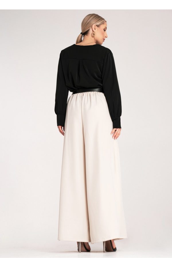 Beige Women Trousers in Pants, Trousers, Shorts with Spandex and Polyester
