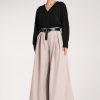 Beige Women Trousers in Pants, Trousers, Shorts with Spandex and Polyester