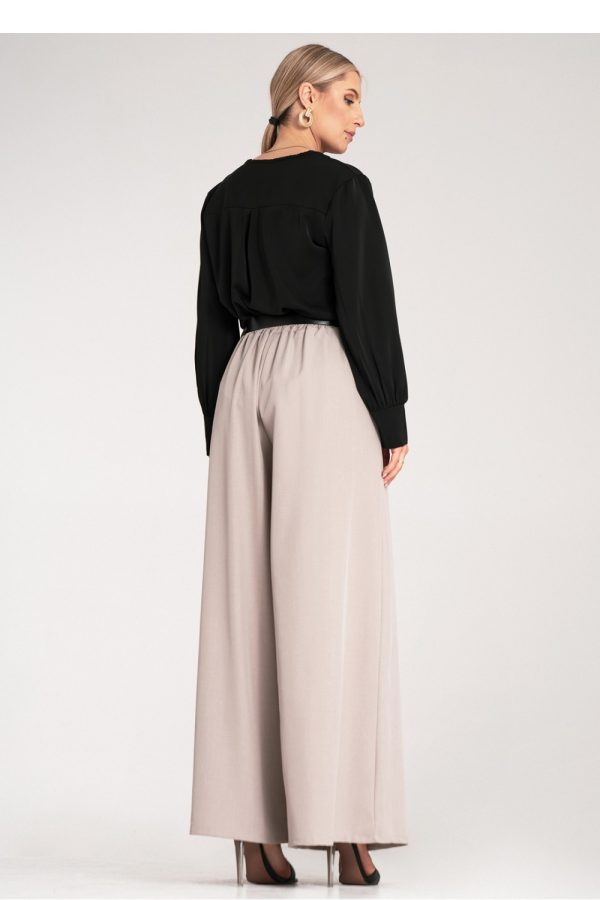 Beige Women Trousers in Pants, Trousers, Shorts with Spandex and Polyester