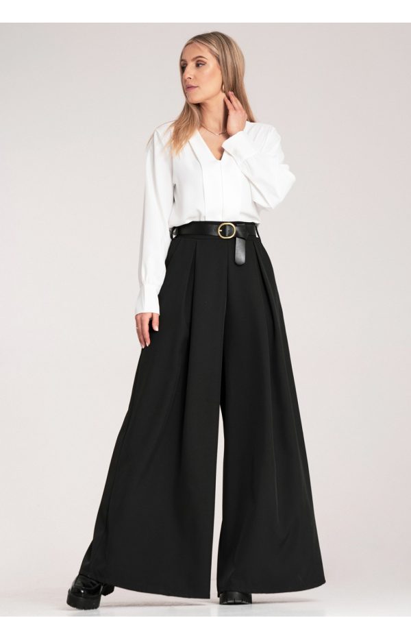 Black Women Trousers in Pants, Trousers, Shorts with Spandex and Polyester