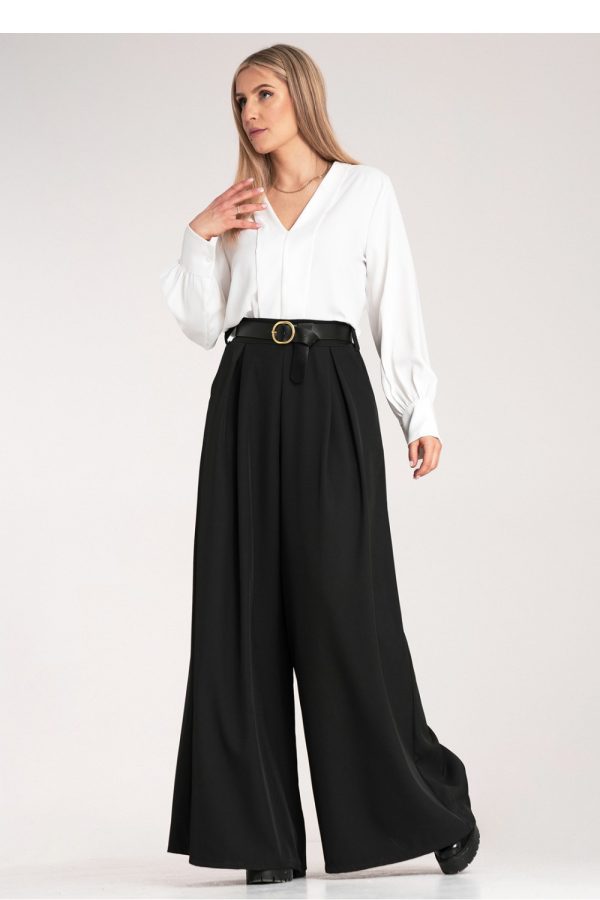 Black Women Trousers in Pants, Trousers, Shorts with Spandex and Polyester