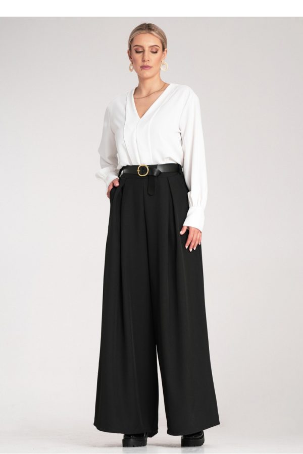 Black Women Trousers in Pants, Trousers, Shorts with Spandex and Polyester