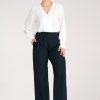 Navy Blue Women Trousers in Pants, Trousers, Shorts with Spandex and Polyester