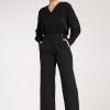 Black Women Trousers in Pants, Trousers, Shorts with Spandex and Polyester