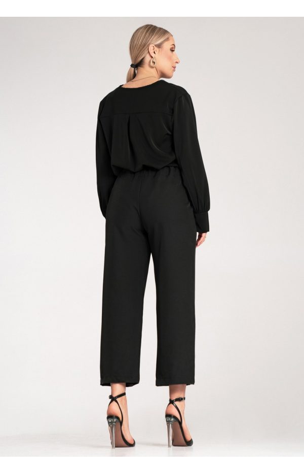 Black Women Trousers in Pants, Trousers, Shorts with Spandex and Polyester