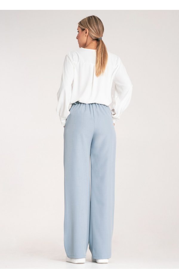 Blue Women Trousers in Pants, Trousers, Shorts with Spandex and Polyester
