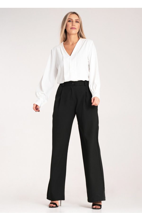 Black Women Trousers in Pants, Trousers, Shorts with Spandex and Polyester