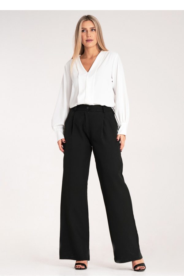 Black Women Trousers in Pants, Trousers, Shorts with Spandex and Polyester