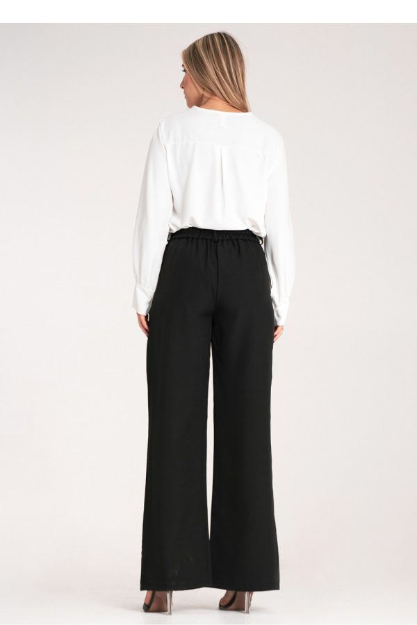 Black Women Trousers in Pants, Trousers, Shorts with Spandex and Polyester