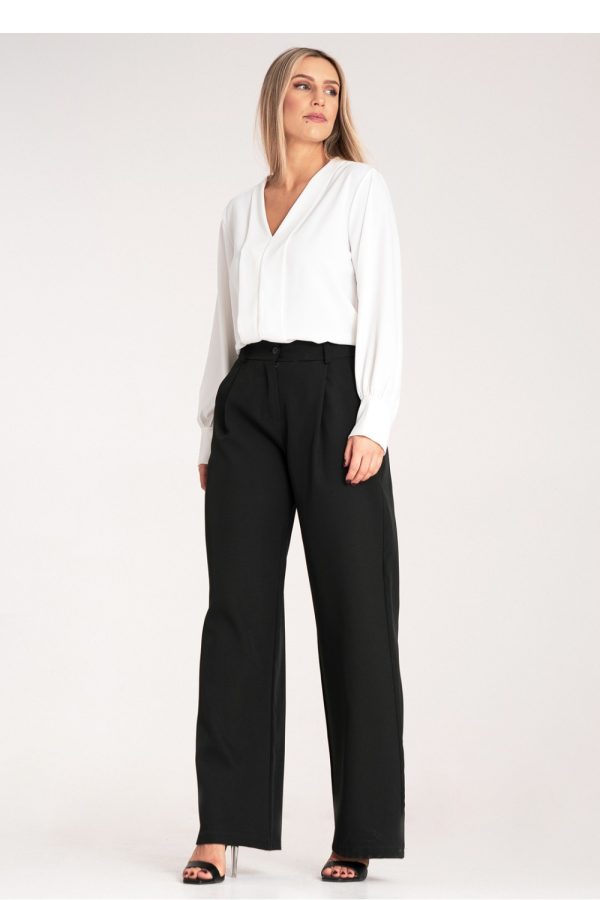 Black Women Trousers in Pants, Trousers, Shorts with Spandex and Polyester