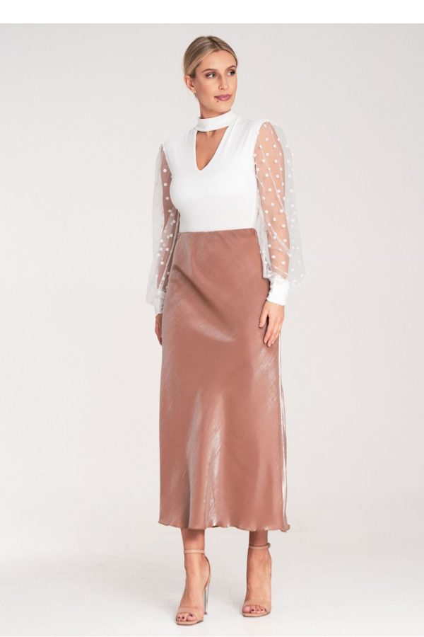 Beige Skirt in Skirts with Polyester and Viscose