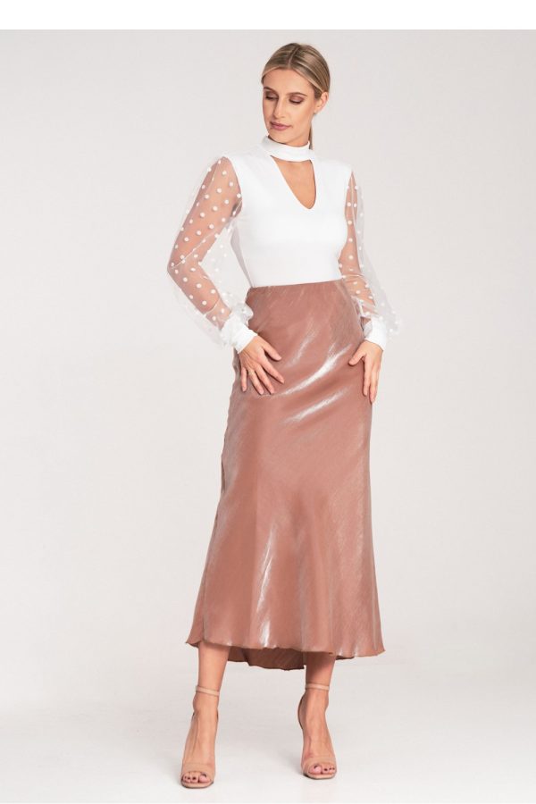 Beige Skirt in Skirts with Polyester and Viscose