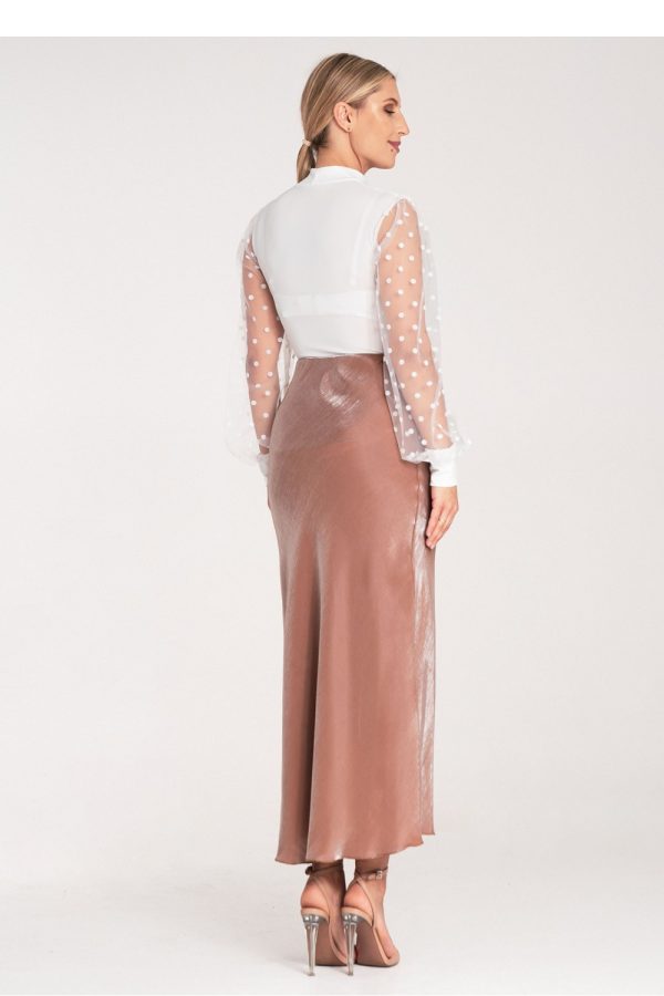 Beige Skirt in Skirts with Polyester and Viscose