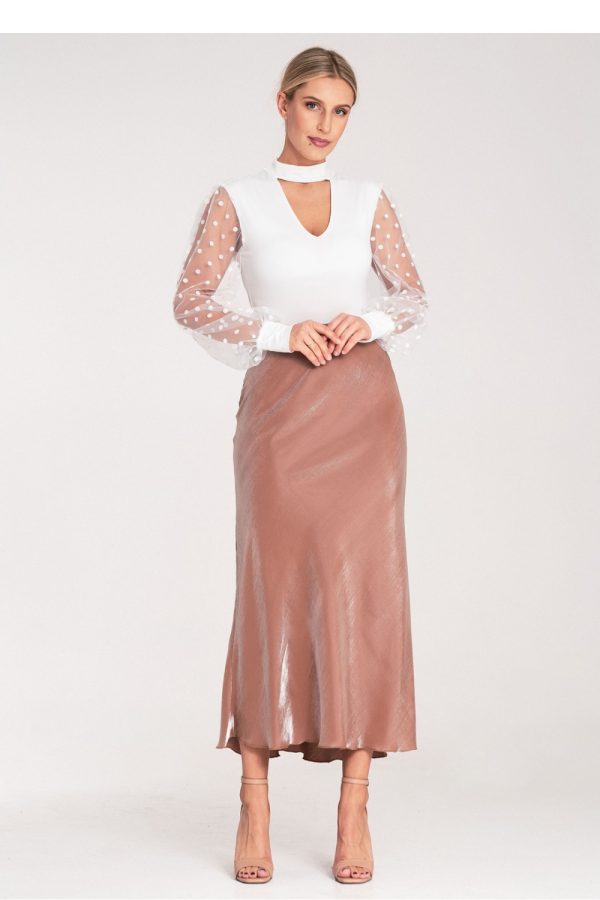 Beige Skirt in Skirts with Polyester and Viscose