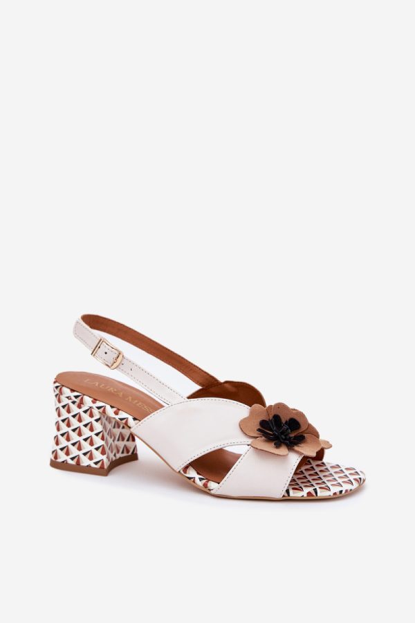 white Heel sandals model 214983 Step in style