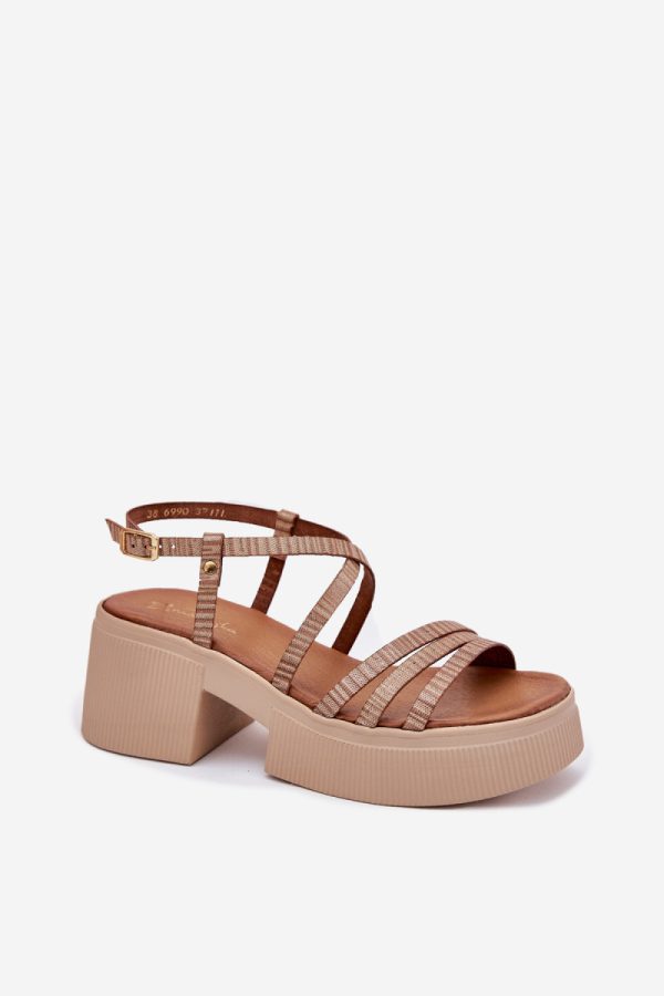 yellow Heel sandals model 214994 Step in style