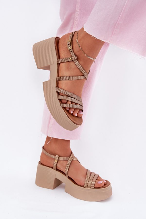 yellow Heel sandals model 214994 Step in style