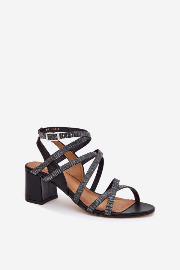 black Heel sandals model 215004 Step in style