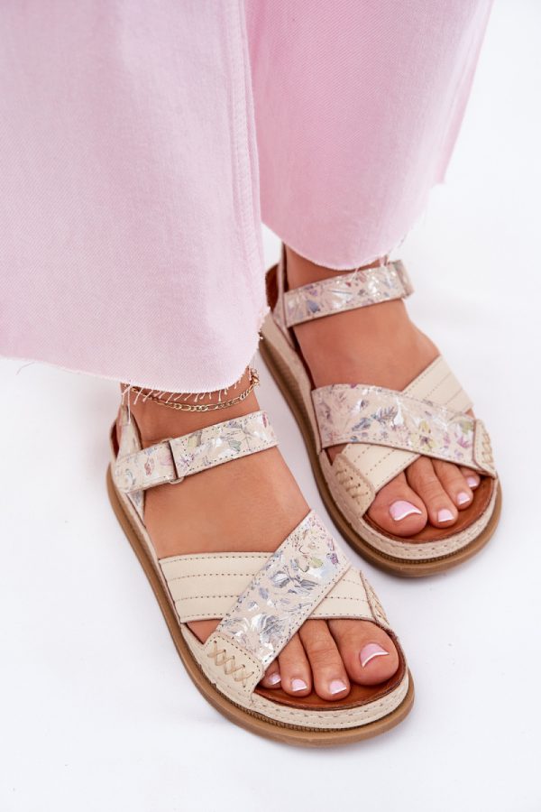Beige Sandals in Sandals & Flip-Flops For Women with Fabric, Footbed and Platform Height