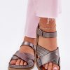 1084286.jpg Grey Platform Sandals in Sandals & Flip-Flops For Women with Fabric, Footbed and Platform Height