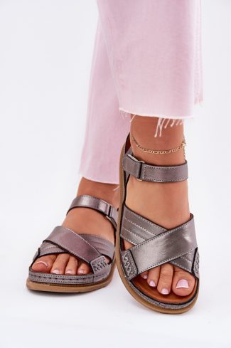 Grey Platform Sandals in Sandals & Flip-Flops For Women with Fabric, Footbed and Platform Height