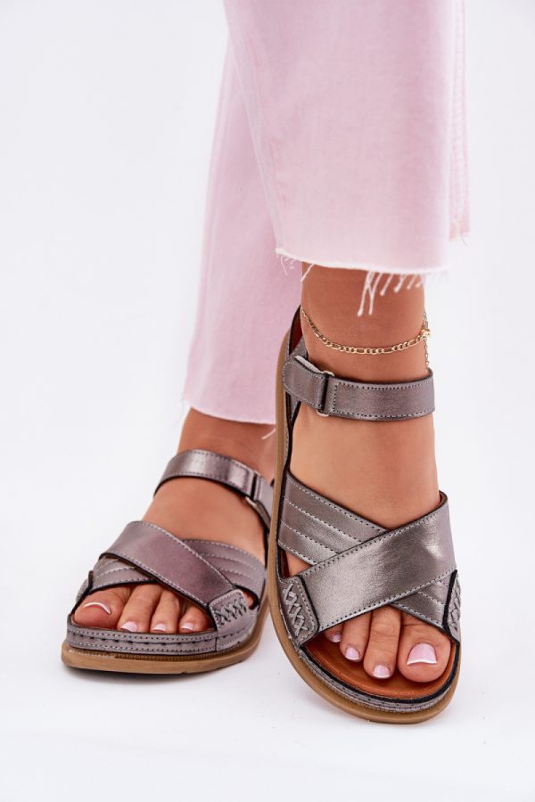 Grey Platform Sandals in Sandals & Flip-Flops For Women with Fabric, Footbed and Platform Height