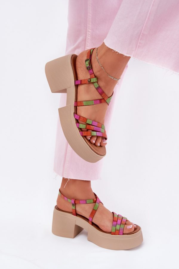 multicolor Heel sandals model 215023 Step in style