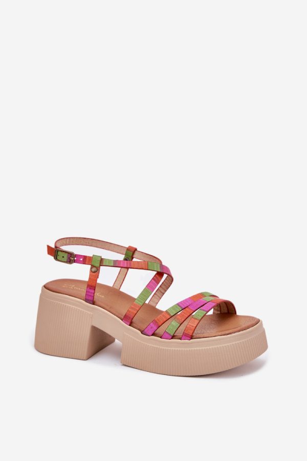 multicolor Heel sandals model 215023 Step in style