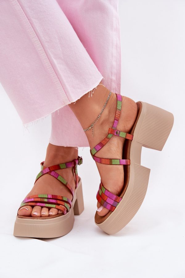multicolor Heel sandals model 215023 Step in style