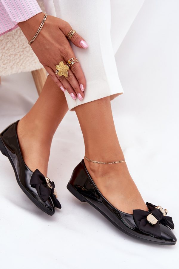Black Ballet Flats in Ballet Flats, Ballet Pumps For Women with Fabric, Footbed, Upper Height and Heel Height
