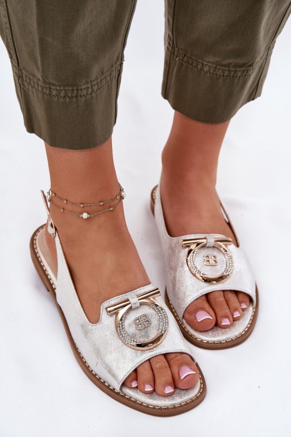 Grey Sandals in Sandals & Flip-Flops For Women with Fabric, Footbed and Heel Height