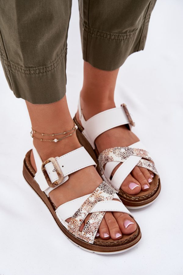White Sandals in Sandals & Flip-Flops For Women with Fabric, Footbed and Heel Height