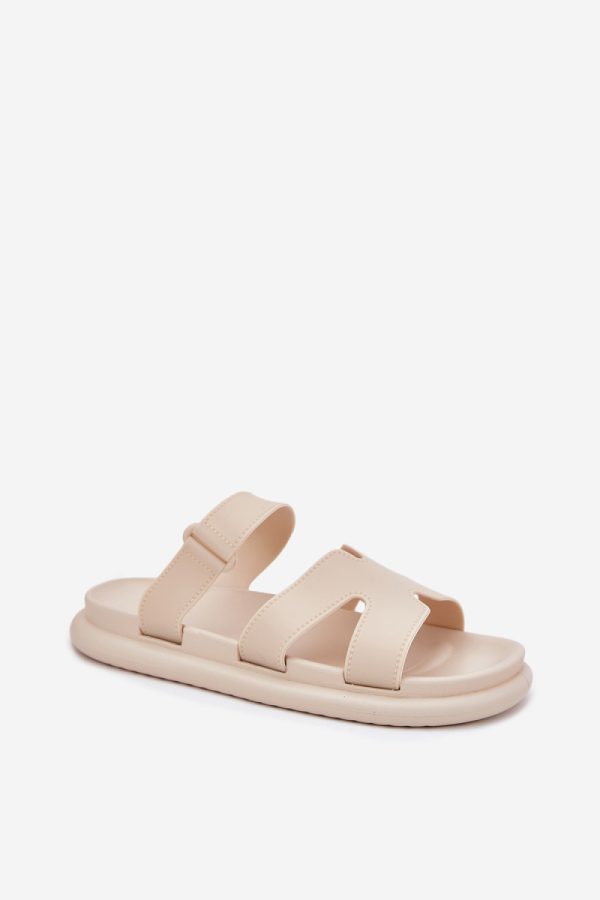 Beige Flip-flops in Sandals & Flip-Flops For Women with Fabric, Footbed and Sole Height