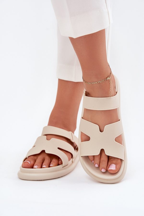 Beige Flip-flops in Sandals & Flip-Flops For Women with Fabric, Footbed and Sole Height