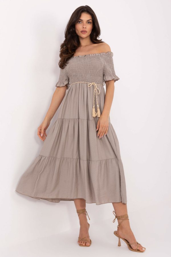 Beige Daydress.Nylon and Viscose