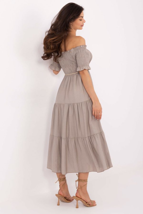 Beige Daydress.Nylon and Viscose