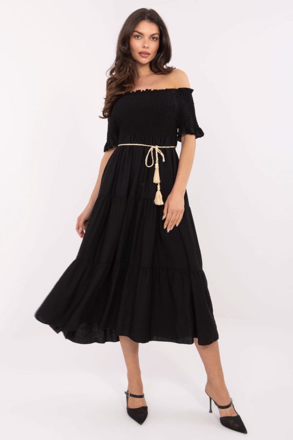Black Daydress in Day Dresses with Nylon and Viscose