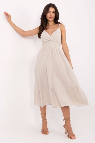 Beige Daydress in Day Dresses with Cotton