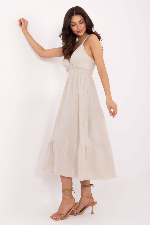 Beige Daydress in Day Dresses with Cotton