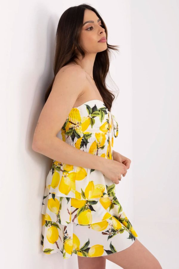 Beige Daydress in Day Dresses with Spandex and Polyester