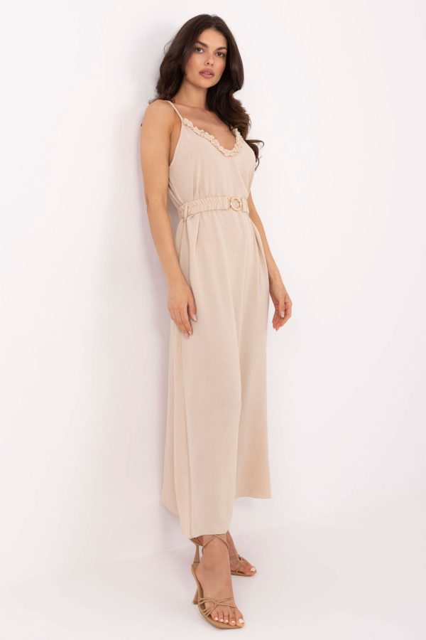 Beige Daydress in Day Dresses with Polyester