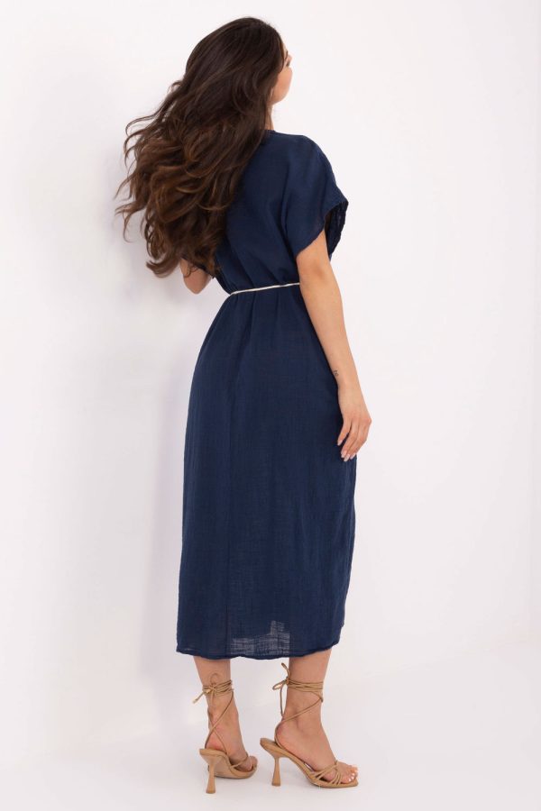 Navy Blue Daydress in Day Dresses with Cotton