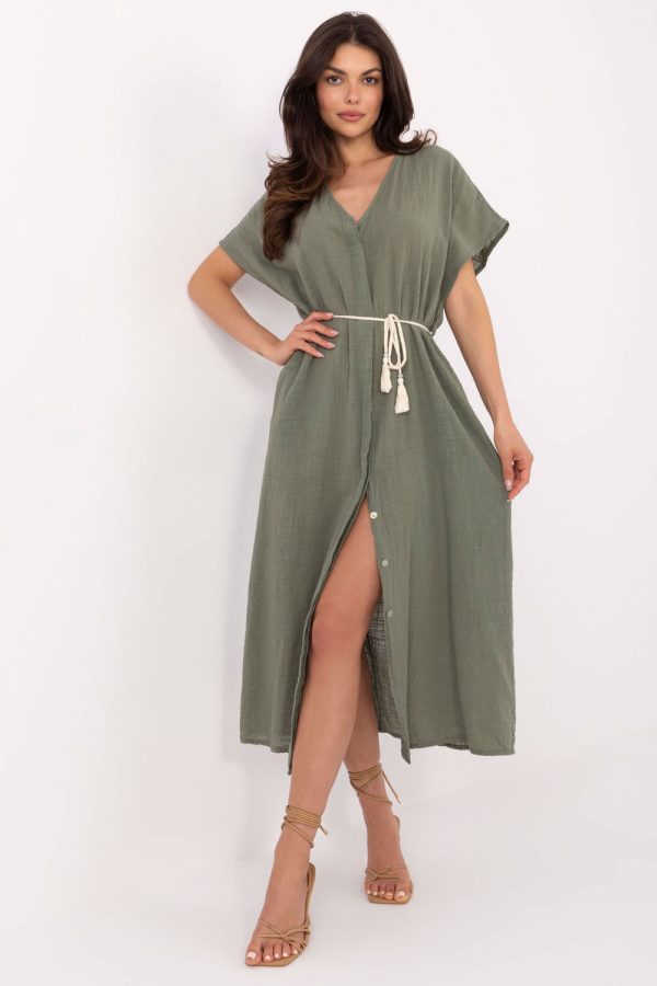Green Daydress in Day Dresses with Cotton