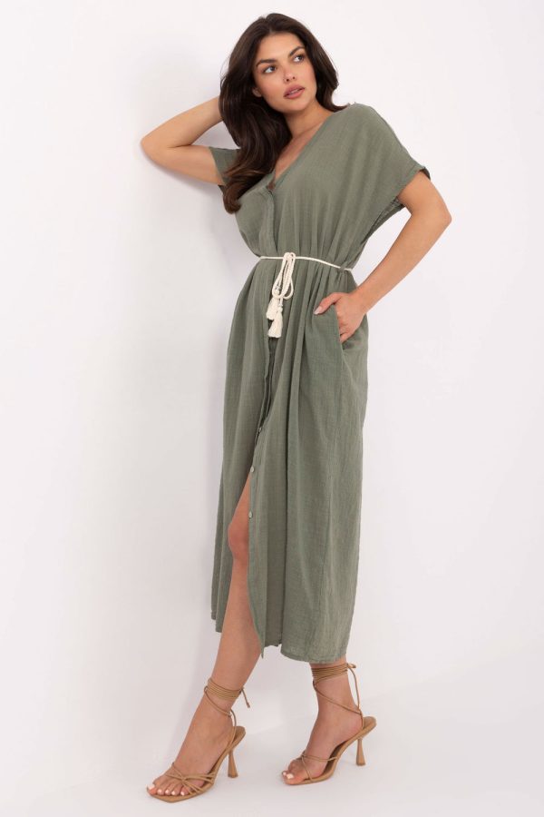 Green Daydress in Day Dresses with Cotton