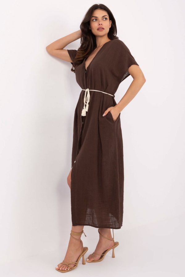 Brown Daydress in Day Dresses with Cotton